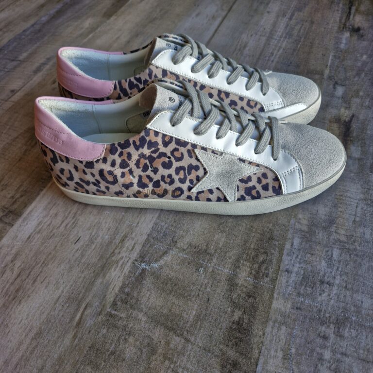 Golden Goose animal print estrella gris