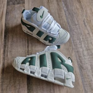 Nike Air Uptempo Low Blanca y Verde Mujer