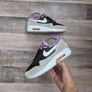 Nike Air Max 1 Negra y Violeta Mujer - Thumbnail Image 2